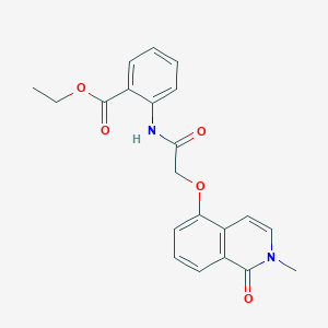 molecular formula C21H20N2O5 B2652756 ETHYL 2-{2-[(2-METHYL-1-OXO-1,2-DIHYDROISOQUINOLIN-5-YL)OXY]ACETAMIDO}BENZOATE CAS No. 906146-57-4