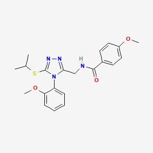 N-((5-(isopropylthio)-4-(2-methoxyphenyl)-4H-1,2,4-triazol-3-yl)methyl)-4-methoxybenzamide
