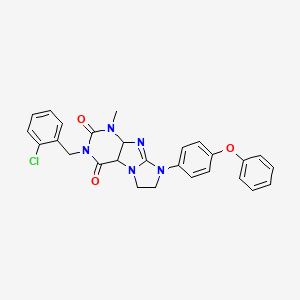 3-[(2-chlorophenyl)methyl]-1-methyl-8-(4-phenoxyphenyl)-1H,2H,3H,4H,6H,7H,8H-imidazo[1,2-g]purine-2,4-dione