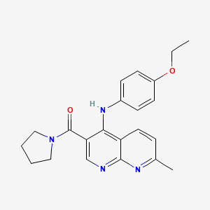 (4-((4-Ethoxyphenyl)amino)-7-methyl-1,8-naphthyridin-3-yl)(pyrrolidin-1-yl)methanone