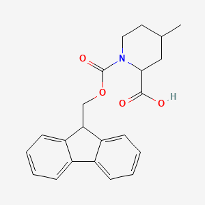 molecular formula C22H23NO4 B2652766 1-{[(9H-fluoren-9-yl)methoxy]carbonyl}-4-methylpiperidine-2-carboxylic acid CAS No. 1602367-85-0