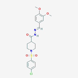 1-(4-chlorobenzenesulfonyl)-N'-[(1E)-(3,4-dimethoxyphenyl)methylidene]piperidine-4-carbohydrazide