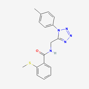2-(methylthio)-N-((1-(p-tolyl)-1H-tetrazol-5-yl)methyl)benzamide