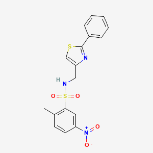 2-methyl-5-nitro-N-((2-phenylthiazol-4-yl)methyl)benzenesulfonamide