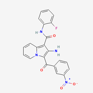 2-amino-N-(2-fluorophenyl)-3-(3-nitrobenzoyl)indolizine-1-carboxamide