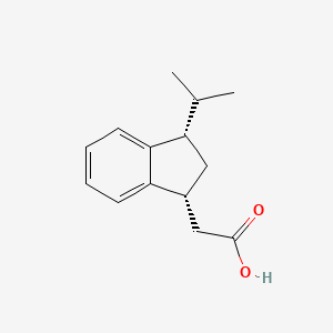 molecular formula C14H18O2 B2652777 Rac-2-[(1R,3S)-3-(propan-2-yl)-2,3-dihydro-1H-inden-1-yl]acetic acid CAS No. 2174000-10-1