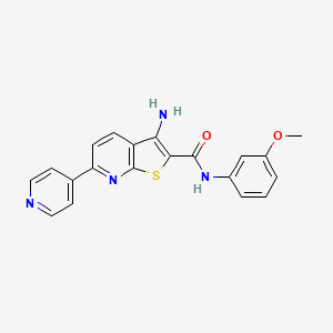 molecular formula C20H16N4O2S B2652778 3-amino-N-(3-methoxyphenyl)-6-(pyridin-4-yl)thieno[2,3-b]pyridine-2-carboxamide CAS No. 496801-04-8