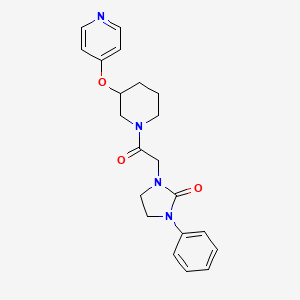 molecular formula C21H24N4O3 B2652781 1-(2-Oxo-2-(3-(pyridin-4-yloxy)piperidin-1-yl)ethyl)-3-phenylimidazolidin-2-one CAS No. 2034276-03-2