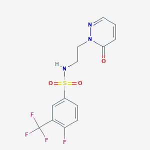 4-fluoro-N-(2-(6-oxopyridazin-1(6H)-yl)ethyl)-3-(trifluoromethyl)benzenesulfonamide