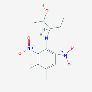 molecular formula C13H19N3O5 B2652796 3-[(3,4-dimethyl-2,6-dinitrophenyl)amino]pentan-2-ol, Mixture of diastereomers CAS No. 127971-54-4