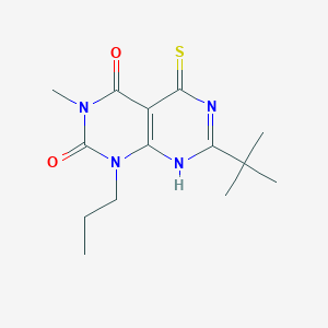 molecular formula C14H20N4O2S B2652797 7-tert-butyl-3-methyl-1-propyl-5-sulfanyl-1H,2H,3H,4H-[1,3]diazino[4,5-d]pyrimidine-2,4-dione CAS No. 851169-17-0
