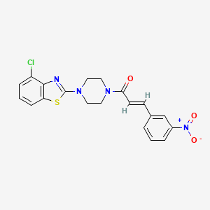 molecular formula C20H17ClN4O3S B2652798 (E)-1-(4-(4-chlorobenzo[d]thiazol-2-yl)piperazin-1-yl)-3-(3-nitrophenyl)prop-2-en-1-one CAS No. 897479-94-6