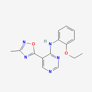 molecular formula C15H15N5O2 B2652799 N-(2-ethoxyphenyl)-5-(3-methyl-1,2,4-oxadiazol-5-yl)pyrimidin-4-amine CAS No. 2034393-08-1