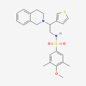 N-(2-(3,4-dihydroisoquinolin-2(1H)-yl)-2-(thiophen-3-yl)ethyl)-4-methoxy-3,5-dimethylbenzenesulfonamide