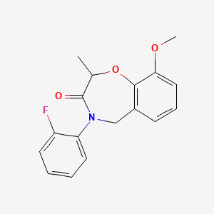 molecular formula C17H16FNO3 B2652809 4-(2-fluorophenyl)-9-methoxy-2-methyl-4,5-dihydro-1,4-benzoxazepin-3(2H)-one CAS No. 1396815-83-0