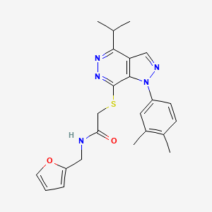 molecular formula C23H25N5O2S B2652815 2-((1-(3,4-dimethylphenyl)-4-isopropyl-1H-pyrazolo[3,4-d]pyridazin-7-yl)thio)-N-(furan-2-ylmethyl)acetamide CAS No. 1105238-46-7