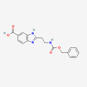 molecular formula C18H17N3O4 B2652816 2-[2-(Phenylmethoxycarbonylamino)ethyl]-3H-benzimidazole-5-carboxylic acid CAS No. 2287320-41-4
