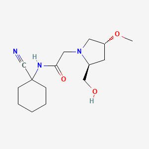 molecular formula C15H25N3O3 B2652820 N-(1-Cyanocyclohexyl)-2-[(2S,4R)-2-(hydroxymethyl)-4-methoxypyrrolidin-1-yl]acetamide CAS No. 2223594-35-0