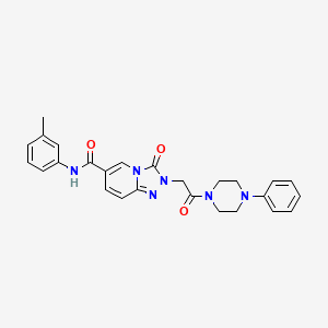 3-oxo-2-(2-oxo-2-(4-phenylpiperazin-1-yl)ethyl)-N-(m-tolyl)-2,3-dihydro-[1,2,4]triazolo[4,3-a]pyridine-6-carboxamide