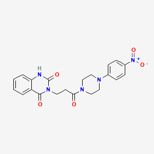 3-(3-(4-(4-nitrophenyl)piperazin-1-yl)-3-oxopropyl)quinazoline-2,4(1H,3H)-dione