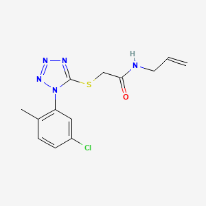 molecular formula C13H14ClN5OS B2652838 2-[1-(5-chloro-2-methylphenyl)tetrazol-5-yl]sulfanyl-N-prop-2-enylacetamide CAS No. 878702-55-7