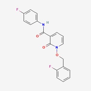 molecular formula C19H14F2N2O3 B2652843 N-(4-fluorophenyl)-1-[(2-fluorophenyl)methoxy]-2-oxo-1,2-dihydropyridine-3-carboxamide CAS No. 868678-79-9