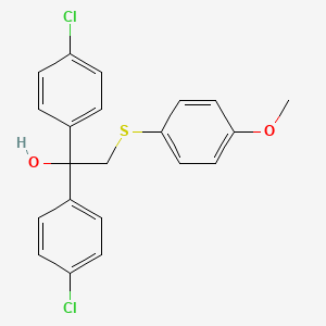 molecular formula C21H18Cl2O2S B2652845 1,1-Bis(4-chlorophenyl)-2-[(4-methoxyphenyl)sulfanyl]-1-ethanol CAS No. 337919-98-9
