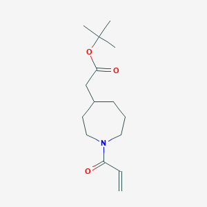molecular formula C15H25NO3 B2652867 Tert-butyl 2-[1-(prop-2-enoyl)azepan-4-yl]acetate CAS No. 2094423-67-1