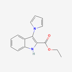 molecular formula C15H14N2O2 B2652868 Ethyl 3-(1H-pyrrol-1-YL)-1H-indole-2-carboxylate CAS No. 344277-22-1