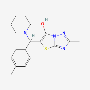 molecular formula C18H22N4OS B2652870 2-Methyl-5-(piperidin-1-yl(p-tolyl)methyl)thiazolo[3,2-b][1,2,4]triazol-6-ol CAS No. 162661-17-8