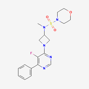 molecular formula C18H22FN5O3S B2652871 N-[1-(5-Fluoro-6-phenylpyrimidin-4-yl)azetidin-3-yl]-N-methylmorpholine-4-sulfonamide CAS No. 2380191-12-6