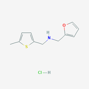 molecular formula C11H14ClNOS B2652876 Furan-2-ylmethyl-(5-methyl-thiophen-2-ylmethyl)-amine hydrochloride CAS No. 1050480-81-3