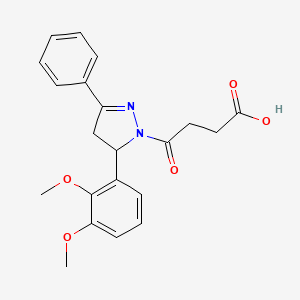 molecular formula C21H22N2O5 B2652877 4-(5-(2,3-dimethoxyphenyl)-3-phenyl-4,5-dihydro-1H-pyrazol-1-yl)-4-oxobutanoic acid CAS No. 377761-78-9
