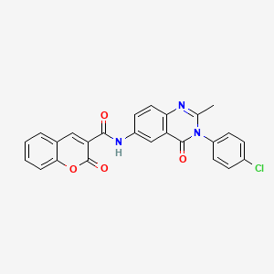 N-(3-(4-chlorophenyl)-2-methyl-4-oxo-3,4-dihydroquinazolin-6-yl)-2-oxo-2H-chromene-3-carboxamide