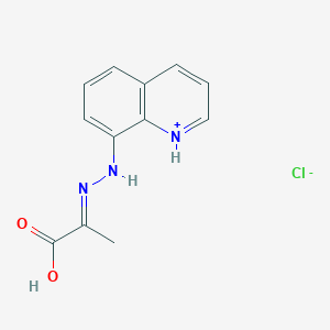 molecular formula C12H12ClN3O2 B2652881 (2E)-2-[2-(quinolin-8-yl)hydrazin-1-ylidene]propanoic acid hydrochloride CAS No. 477762-38-2