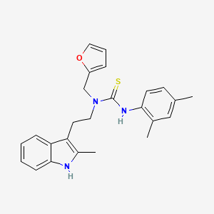 molecular formula C25H27N3OS B2652882 3-(2,4-dimethylphenyl)-1-(furan-2-ylmethyl)-1-(2-(2-methyl-1H-indol-3-yl)ethyl)thiourea CAS No. 851971-65-8