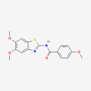 molecular formula C17H16N2O4S B2652888 N-(5,6-dimethoxy-1,3-benzothiazol-2-yl)-4-methoxybenzamide CAS No. 895436-05-2