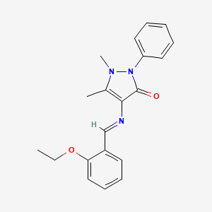 molecular formula C20H21N3O2 B2652889 4-[(2-Ethoxyphenyl)methylideneamino]-1,5-dimethyl-2-phenylpyrazol-3-one CAS No. 329934-34-1