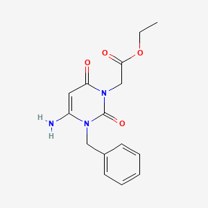 molecular formula C15H17N3O4 B2652892 Ethyl 2-(4-amino-3-benzyl-2,6-dioxopyrimidin-1-yl)acetate CAS No. 2287287-74-3