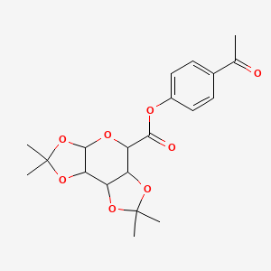 molecular formula C20H24O8 B2652893 (3aR,5S,5aS,8aS,8bR)-4-acetylphenyl 2,2,7,7-tetramethyltetrahydro-3aH-bis([1,3]dioxolo)[4,5-b:4',5'-d]pyran-5-carboxylate CAS No. 852691-32-8