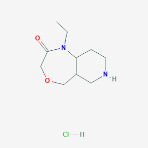 molecular formula C10H19ClN2O2 B2652894 1-ethyloctahydropyrido[4,3-e][1,4]oxazepin-2(3H)-one hydrochloride CAS No. 2319802-76-9