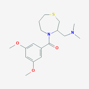 molecular formula C17H26N2O3S B2652898 (3,5-二甲氧基苯基)(3-((二甲胺基)甲基)-1,4-噻吩-4-基)甲酮 CAS No. 1421497-94-0