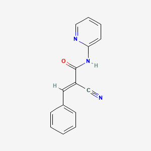 molecular formula C15H11N3O B2652901 (2E)-2-cyano-3-phenyl-N-(pyridin-2-yl)prop-2-enamide CAS No. 1006694-43-4