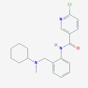 6-chloro-N-[2-[[cyclohexyl(methyl)amino]methyl]phenyl]pyridine-3-carboxamide