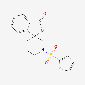molecular formula C16H15NO4S2 B2652903 1'-(thiophen-2-ylsulfonyl)-3H-spiro[isobenzofuran-1,3'-piperidin]-3-one CAS No. 1798029-57-8