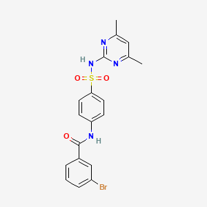 molecular formula C19H17BrN4O3S B2652906 3-溴-N-(4-(N-(4,6-二甲基嘧啶-2-基)磺酰基)苯基)苯甲酰胺 CAS No. 312915-94-9