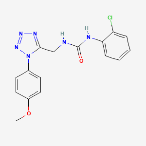 molecular formula C16H15ClN6O2 B2652907 1-(2-氯苯基)-3-((1-(4-甲氧基苯基)-1H-四唑-5-基)甲基)脲 CAS No. 941922-88-9