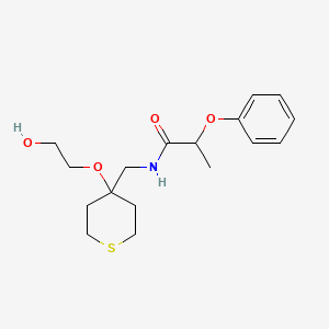 molecular formula C17H25NO4S B2652908 N-((4-(2-hydroxyethoxy)tetrahydro-2H-thiopyran-4-yl)methyl)-2-phenoxypropanamide CAS No. 2175979-63-0