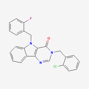 3-(2-chlorobenzyl)-5-(2-fluorobenzyl)-3H-pyrimido[5,4-b]indol-4(5H)-one