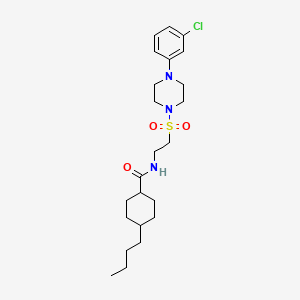 molecular formula C23H36ClN3O3S B2652933 4-butyl-N-(2-{[4-(3-chlorophenyl)piperazin-1-yl]sulfonyl}ethyl)cyclohexane-1-carboxamide CAS No. 951535-81-2